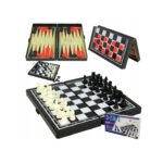 Magnetinių šaškių, šachmatų ir nardų rinkinys 3 in 1 Magnetinių šaškių, šachmatų ir nardų rinkinys 3 in 1