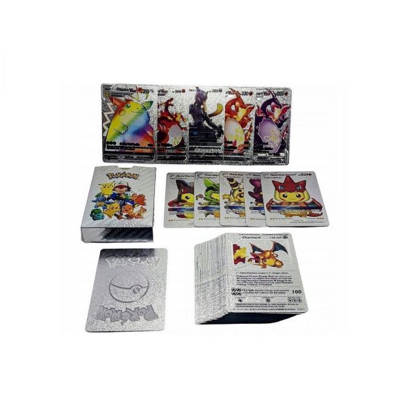 Pokemon kortos 55 vnt. sidabrinė kolekcija Charizard Vmax