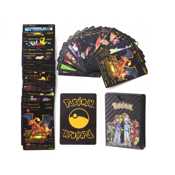 Pokemon kortos 55 vnt. juoda kolekcija Charizard Vmax