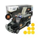 Taupyklė vaikui - policijos automobilis su PIN kodu, su šviesos efektais Taupyklė vaikui - policijos automobilis su PIN kodu, su šviesos efektais