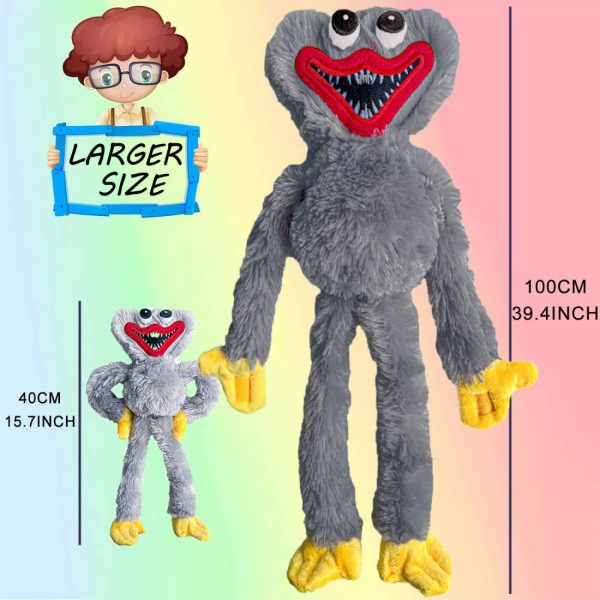 Huggy wuggy pliušinis žaislas 100 cm. aukštis, PILKAS
