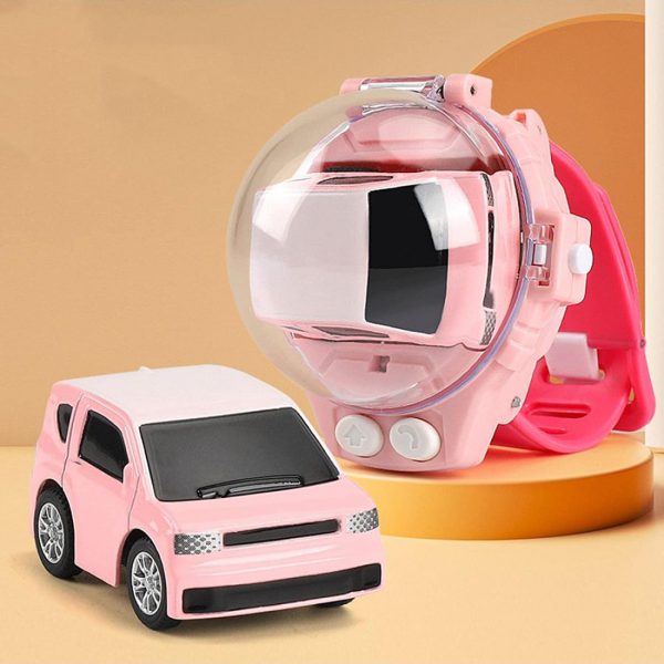 Mini nuotolinio valdymo automobilis laikrodis valdymo pultas, rožinė spalva