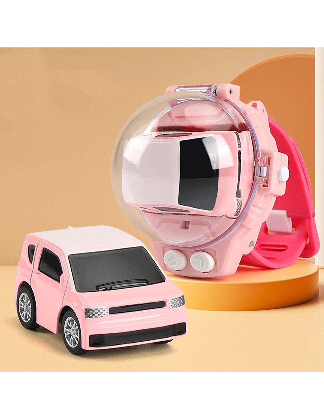 Mini nuotolinio valdymo automobilis laikrodis valdymo pultas, rožinė spalva