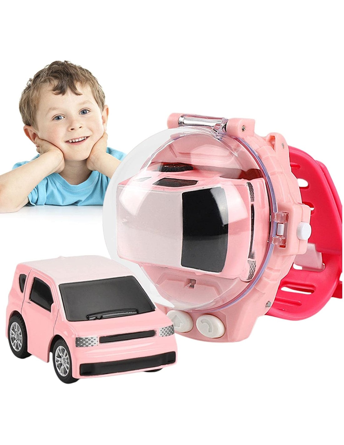 Mini nuotolinio valdymo automobilis laikrodis valdymo pultas, rožinė spalva Mini nuotolinio valdymo automobilis laikrodis valdymo pultas, rožinė spalva