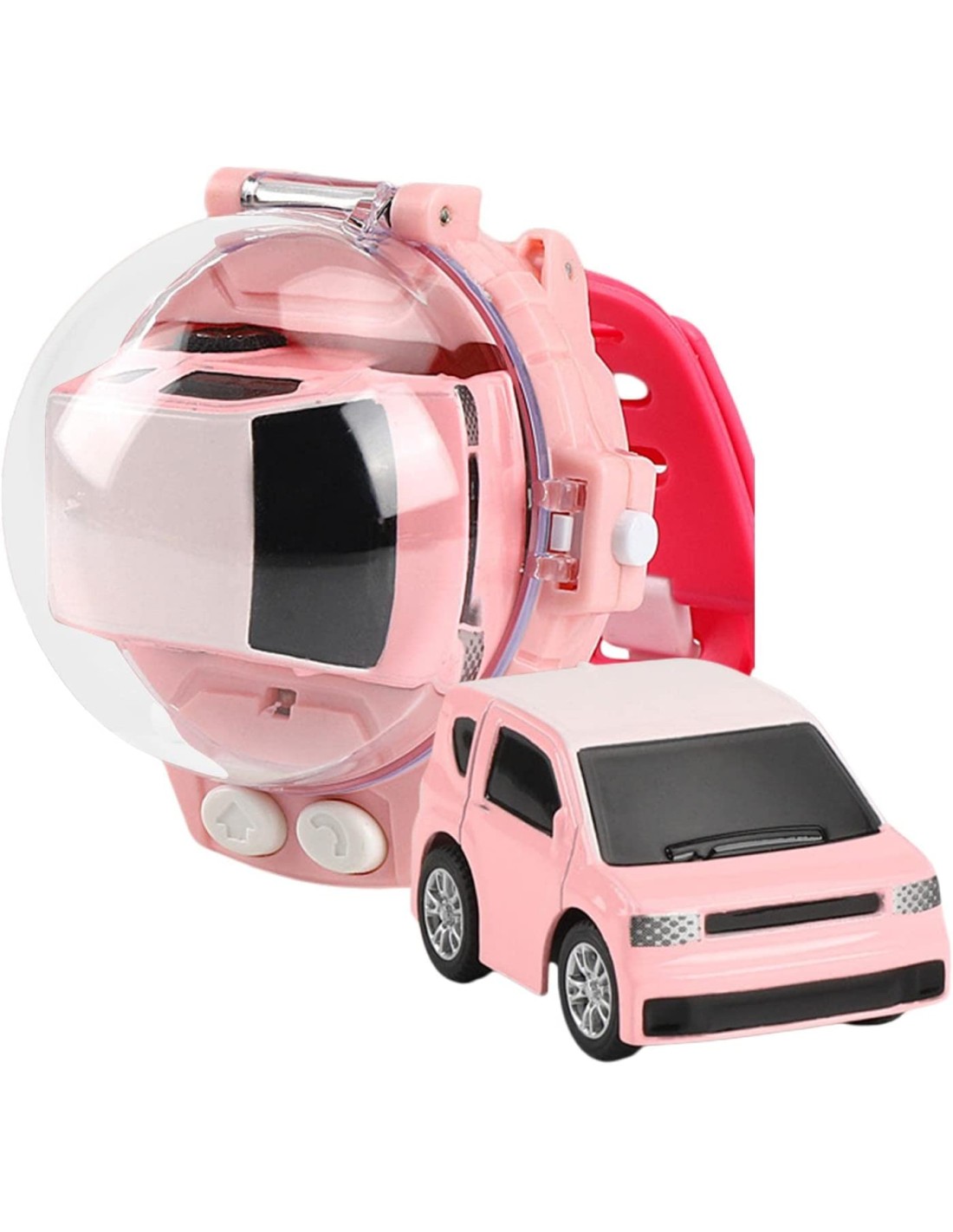 Mini nuotolinio valdymo automobilis laikrodis valdymo pultas, rožinė spalva Mini nuotolinio valdymo automobilis laikrodis valdymo pultas, rožinė spalva