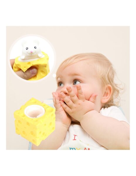 Fidget antistresinis suspaudžiamas kamuoliukas pelė sūryje Fidget antistresinis suspaudžiamas kamuoliukas pelė sūryje