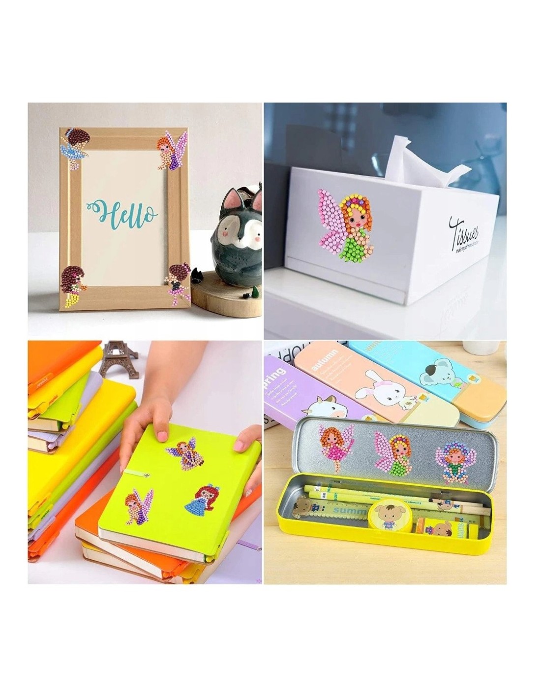 Deimantinės mozaikos lipdukai 5D, 6 vnt. rinkinyje, dinozaurai