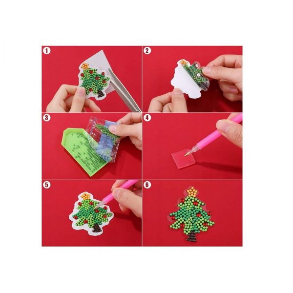 Deimantinės mozaikos lipdukai 5D, 6 vnt. rinkinyje, dinozaurai Deimantinės mozaikos lipdukai 5D, 6 vnt. rinkinyje, dinozaurai