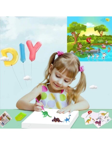 Deimantinės mozaikos lipdukai 5D, 6 vnt. rinkinyje, dinozaurai Deimantinės mozaikos lipdukai 5D, 6 vnt. rinkinyje, dinozaurai