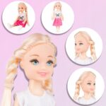 Lėlė su priedais, aukštis 14 cm. Lėlė su priedais, aukštis 14 cm.