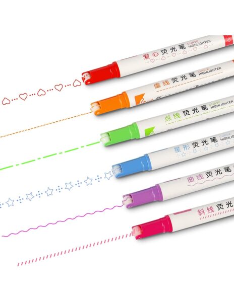 LINEAR spalvoti žymekliai/flomasteriai/markeriai, 6 spalvos, rašantis ornamentais LINEAR spalvoti žymekliai/flomasteriai/markeriai, 6 spalvos, rašantis ornamentais