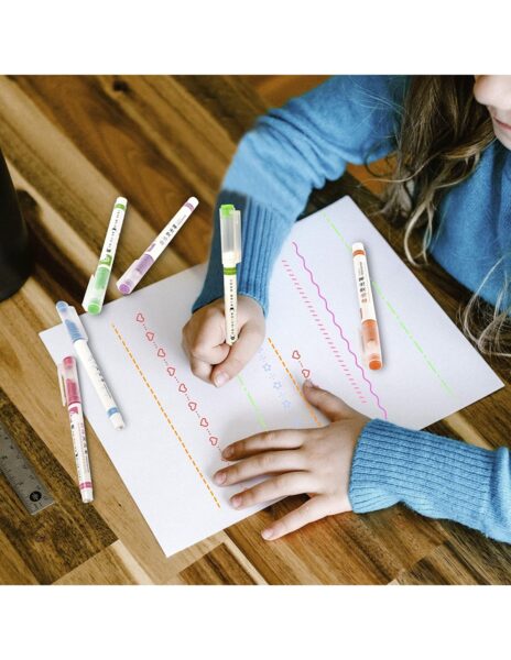 LINEAR spalvoti žymekliai/flomasteriai/markeriai, 6 spalvos, rašantis ornamentais LINEAR spalvoti žymekliai/flomasteriai/markeriai, 6 spalvos, rašantis ornamentais