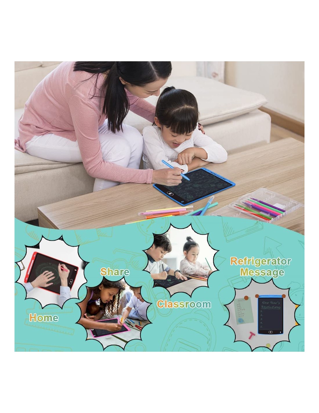 LCD rašymo/piešimo 8,5 colio lentelė LCD rašymo/piešimo 8,5 colio lentelė