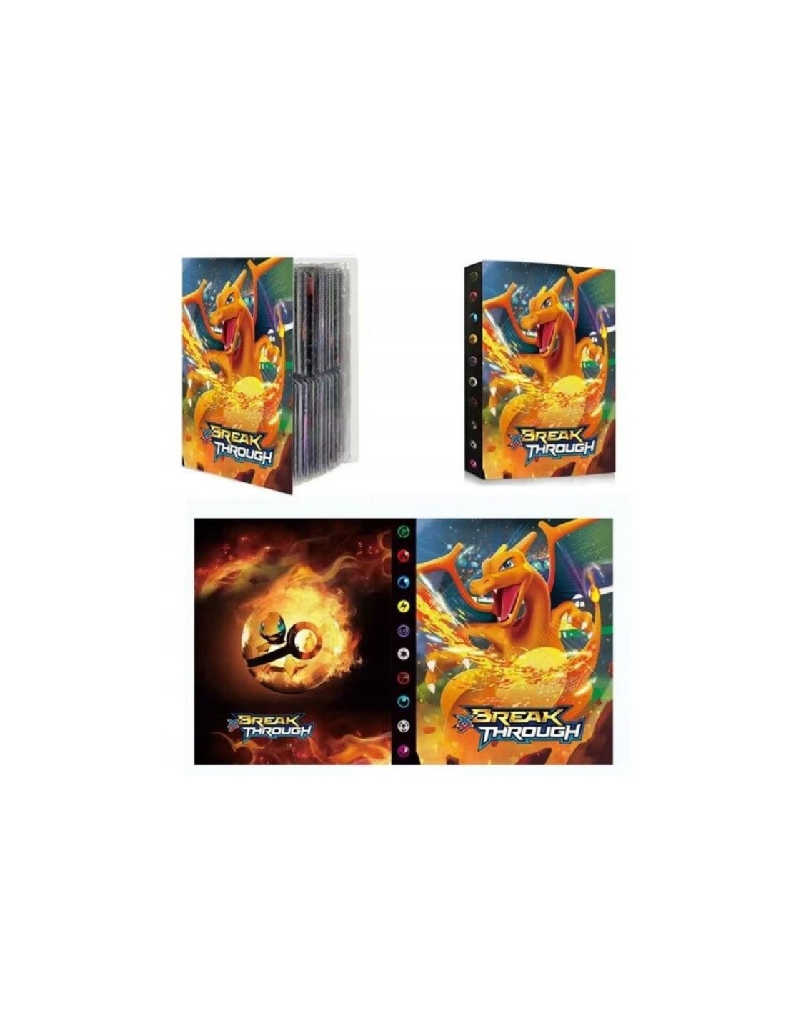 Pokemon kortos 55 vnt. juoda kolekcija Charizard Vmax+ albumas 240 talpos Pokemon kortos 55 vnt. juoda kolekcija Charizard Vmax+ albumas 240 talpos
