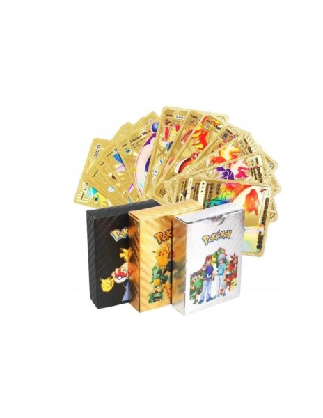 Pokemon kortos 165 vnt. kolekcija Charizard Vmax, juodos, auksinės ir sidabrinė spalvos pakuotės po 55 vnt. Pokemon kortos 165 vnt. kolekcija Charizard Vmax, juodos, auksinės ir sidabrinė spalvos pakuotės po 55 vnt.