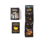 Pokemon kortos 165 vnt. kolekcija Charizard Vmax, juodos, auksinės ir sidabrinė spalvos pakuotės po 55 vnt. Pokemon kortos 165 vnt. kolekcija Charizard Vmax, juodos, auksinės ir sidabrinė spalvos pakuotės po 55 vnt.