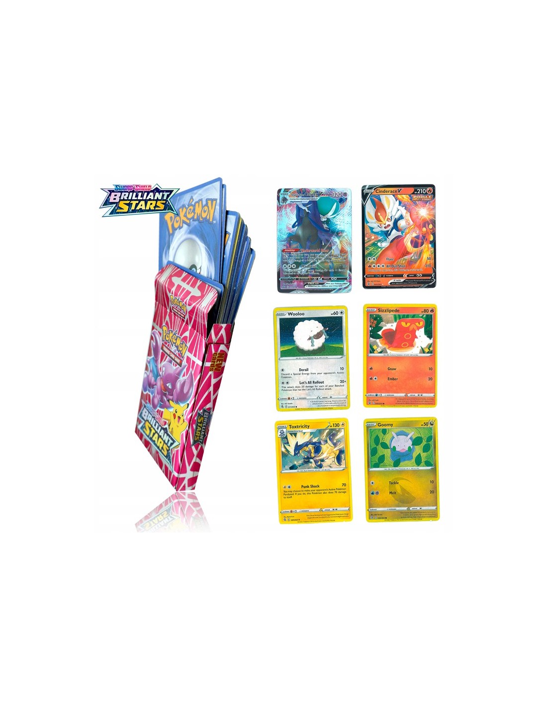 Pokemon kortos rinkinys 180 kortų, 6 skirtingos pakuotės po 30 kortų