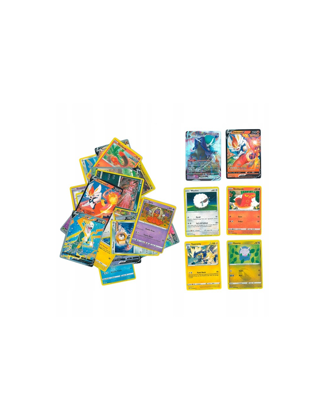 Pokemon kortos rinkinys 180 kortų, 6 skirtingos pakuotės po 30 kortų