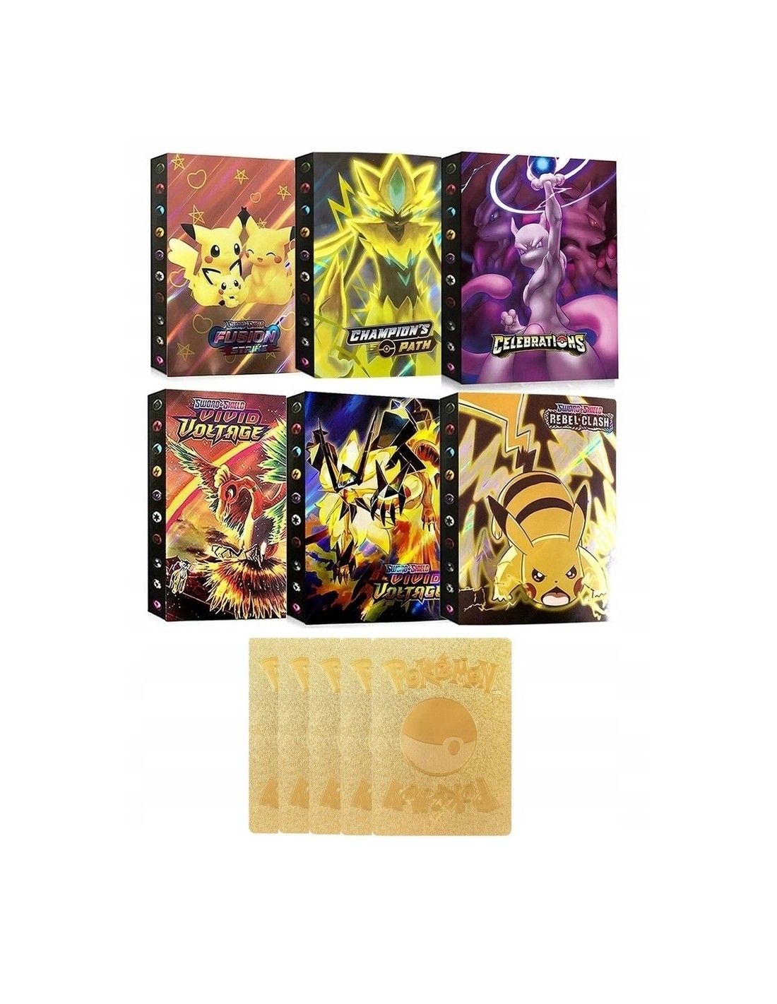 Pokemon kortos 10 vnt. auksinė kolekcija Gx Rare V serijos Vmax Rares+ albumas 240 kortoms Pokemon kortos 10 vnt. auksinė kolekcija Gx Rare V serijos Vmax Rares+ albumas 240 kortoms