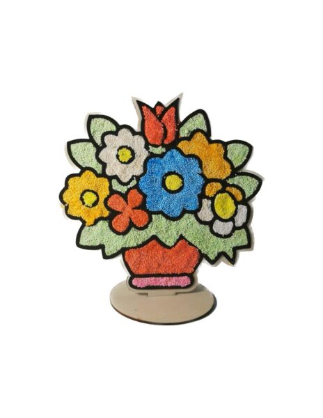 Modelino rinkinys su mediniu stoveliu D.I.Y, 8 grūdėto modelino spalvos Modelino rinkinys su mediniu stoveliu D.I.Y, 8 grūdėto modelino spalvos