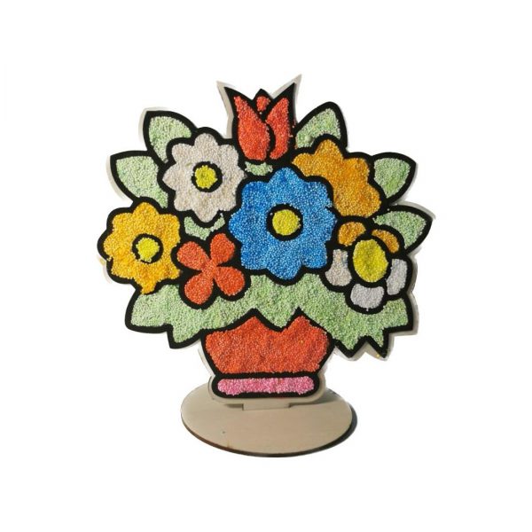 Modelino rinkinys su mediniu stoveliu D.I.Y, 8 grūdėto modelino spalvos Modelino rinkinys su mediniu stoveliu D.I.Y, 8 grūdėto modelino spalvos