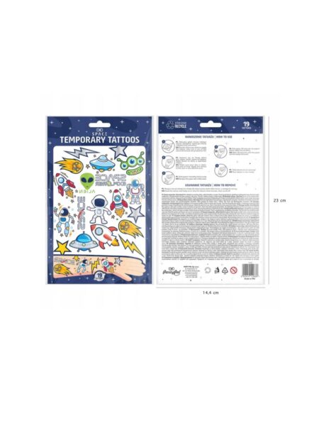 Tatuiruotė vaikams, kosmoso tema, 19 vnt. Tatuiruotė vaikams, kosmoso tema, 19 vnt.