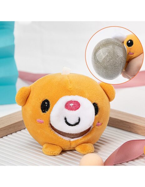 Suspaudžiamas antistresinis fidget pliušo kamuoliukas pakabutis Suspaudžiamas antistresinis fidget pliušo kamuoliukas pakabutis