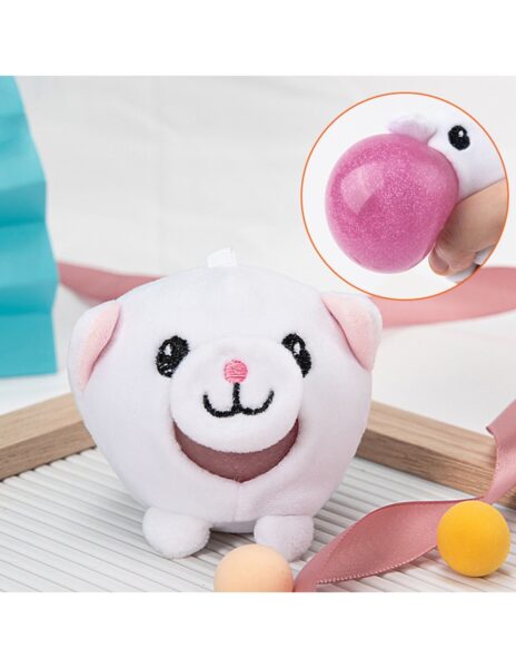 Suspaudžiamas antistresinis fidget pliušo kamuoliukas pakabutis Suspaudžiamas antistresinis fidget pliušo kamuoliukas pakabutis