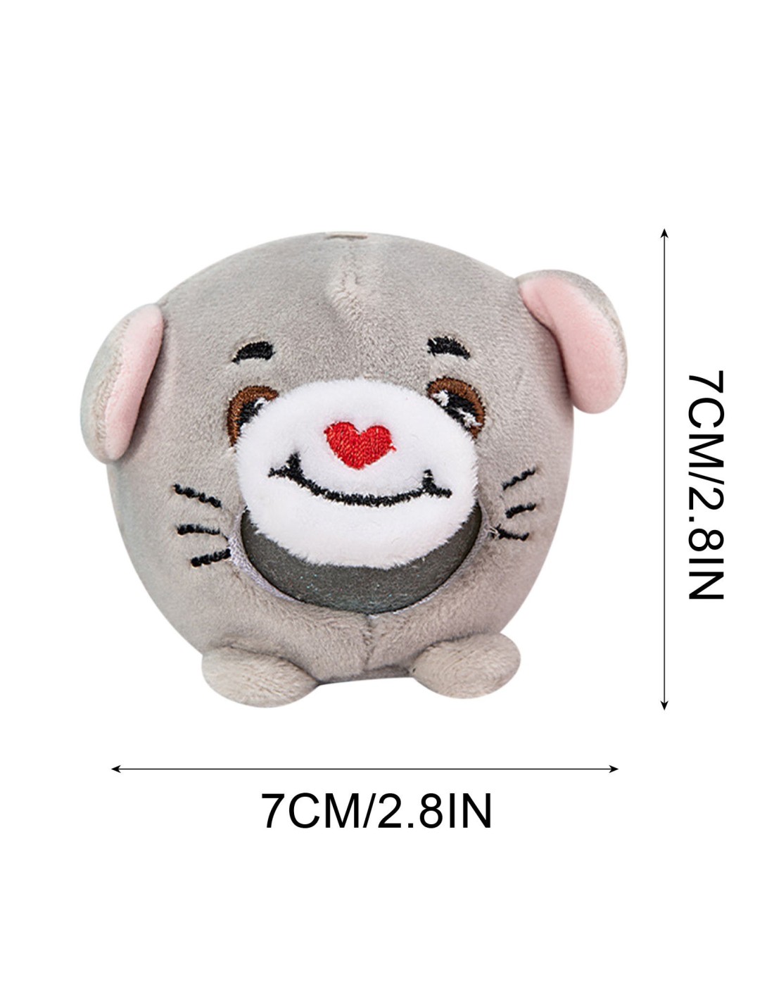 Suspaudžiamas antistresinis fidget pliušo kamuoliukas pakabutis Suspaudžiamas antistresinis fidget pliušo kamuoliukas pakabutis