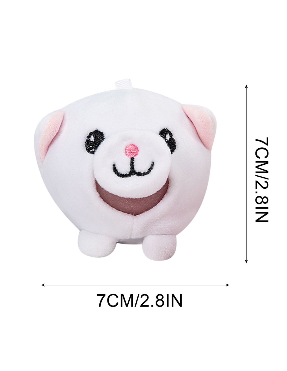 Suspaudžiamas antistresinis fidget pliušo kamuoliukas pakabutis Suspaudžiamas antistresinis fidget pliušo kamuoliukas pakabutis