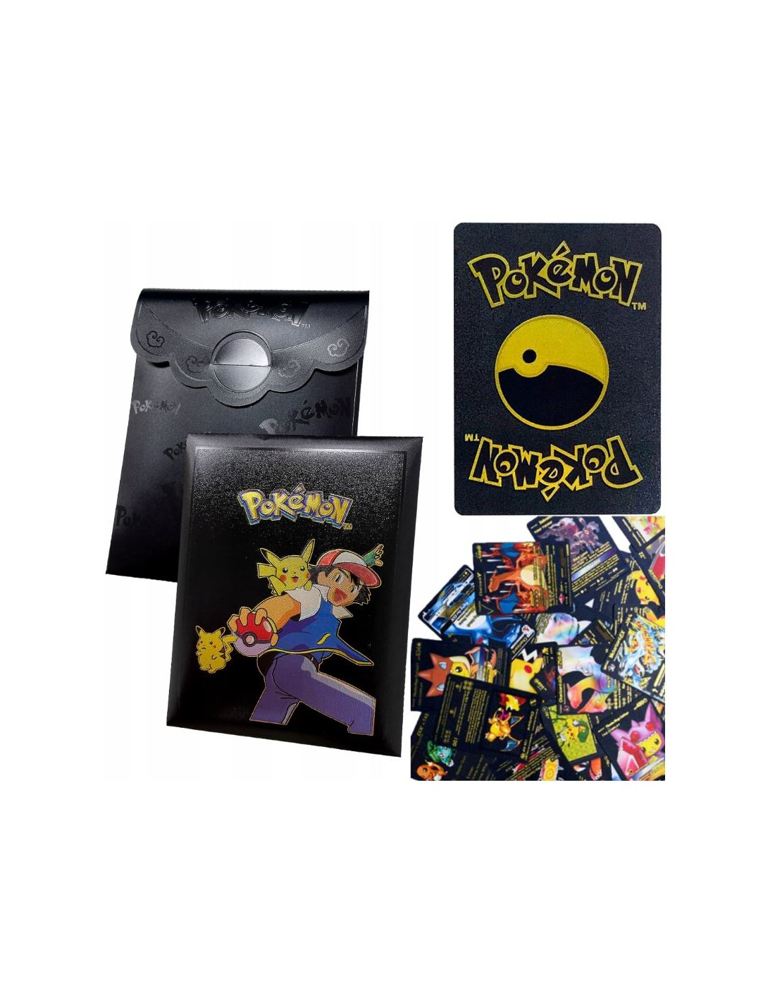 Pokemon kortos 20 vnt., auksinės ir juoda kolekcija Charizard Vmax, 2 rinkiniai Pokemon kortos 20 vnt., auksinės ir juoda kolekcija Charizard Vmax, 2 rinkiniai