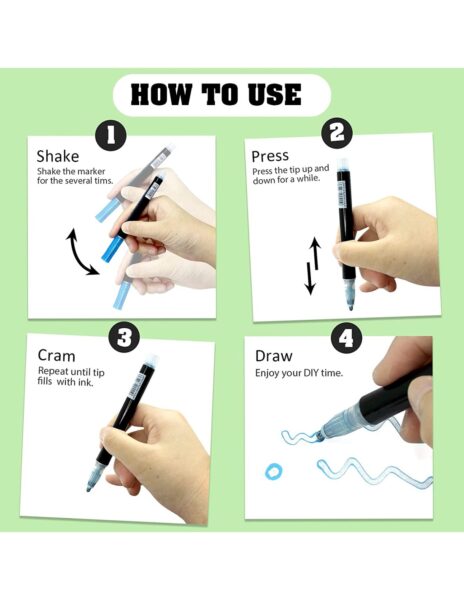 Markeriai flomasteriai blizgantys su dviguba linija-kontūru, 12 vnt. Markeriai flomasteriai blizgantys su dviguba linija-kontūru, 12 vnt.