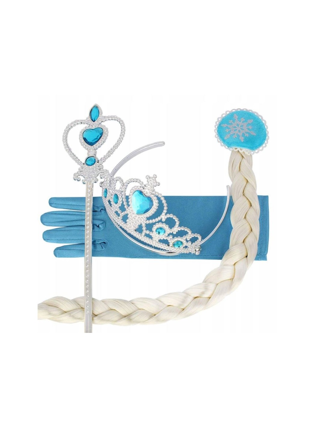 Elza kostiumas - tiulinis sijonas, karūna, pirštinės plaukų kasa, lankelis ir burtų lazdelė Elza kostiumas - tiulinis sijonas, karūna, pirštinės plaukų kasa, lankelis ir burtų lazdelė