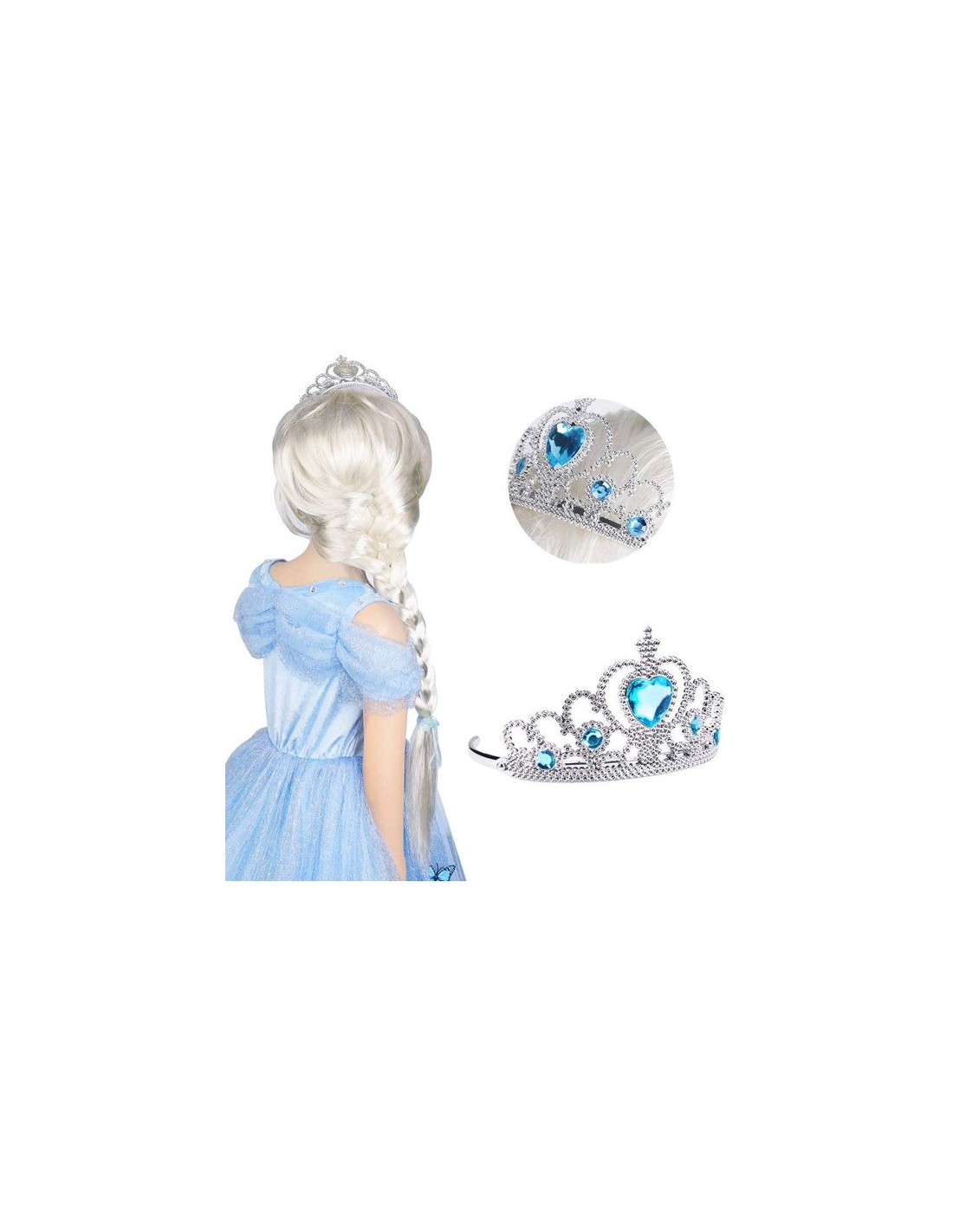 Elza kostiumas - tiulinis sijonas, karūna, pirštinės plaukų kasa, lankelis ir burtų lazdelė Elza kostiumas - tiulinis sijonas, karūna, pirštinės plaukų kasa, lankelis ir burtų lazdelė