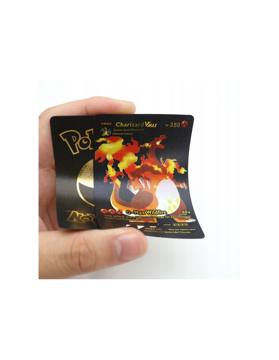 Pokemon kortos 20 vnt., spalvota ir juoda kolekcija Charizard Vmax, 2 rinkiniai