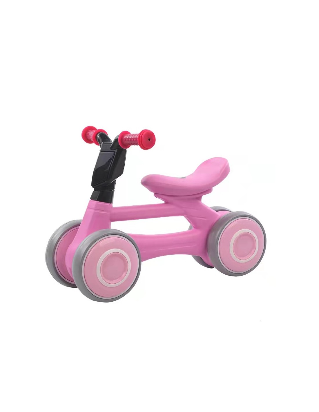 Paspiriamas balansinis dviratukas 4 ratukai, rožinė spalva