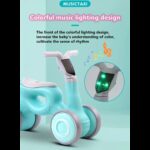 Paspiriamas balansinis dviratukas 4 ratukais, žalsva spalva Paspiriamas balansinis dviratukas 4 ratukais, žalsva spalva