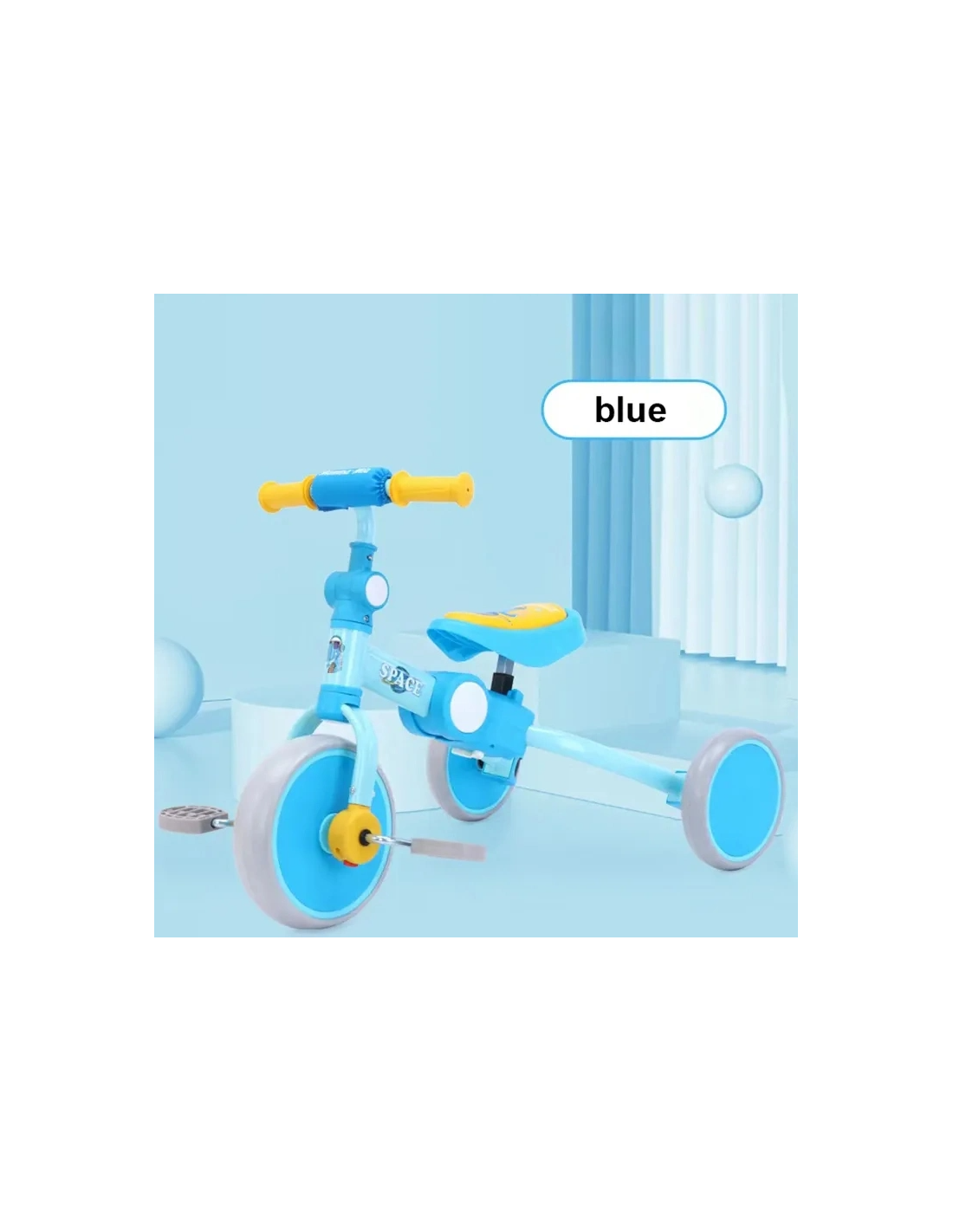 Balansinis dviratukas ir triratukas viename, 2 in 1, mėlynas
