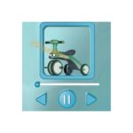 Triratukas vaikiškas, minkšti ratukai, muzika, spalva žalia Triratukas vaikiškas, minkšti ratukai, muzika, spalva žalia