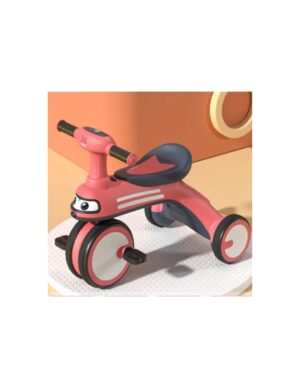 Triratukas vaikiškas, minkšti ratukai, muzika, spalva rožinė