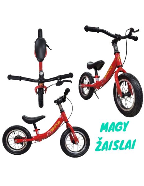 Balansinis dviratukas su rankiniu stabdžiu, pripučiami ratai