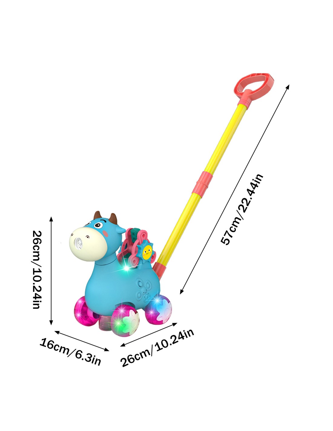 Muilo burbulai - stumdukas, LED šviesos ir garso efektai, mėlyna spalva Muilo burbulai - stumdukas, LED šviesos ir garso efektai, mėlyna spalva