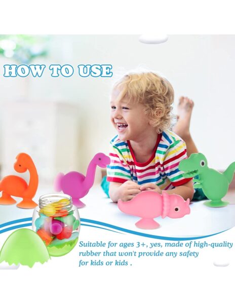 Prilimpantys sticky žaislai kiaušinyje, dinozaurai 10 vnt., tinkami vonioje, limpa prie stiklo Prilimpantys sticky žaislai kiaušinyje, dinozaurai 10 vnt., tinkami vonioje, limpa prie stiklo