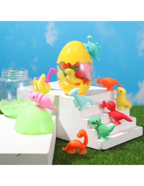 Prilimpantys sticky žaislai kiaušinyje, dinozaurai 10 vnt., tinkami vonioje, limpa prie stiklo Prilimpantys sticky žaislai kiaušinyje, dinozaurai 10 vnt., tinkami vonioje, limpa prie stiklo