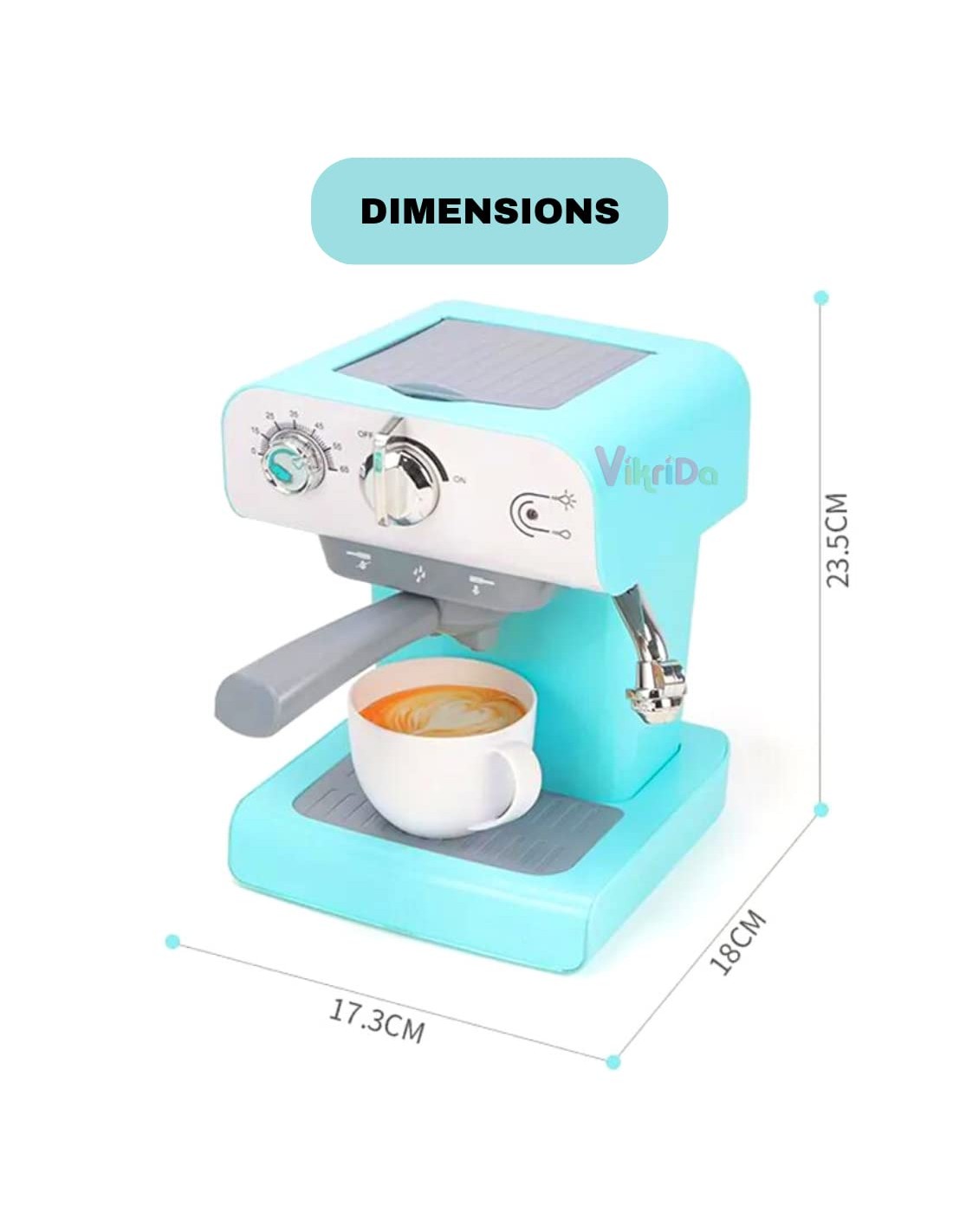 Kavos aparatas vaikiškas, bėgantis vanduo, skleidžia garus Kavos aparatas vaikiškas, bėgantis vanduo, skleidžia garus