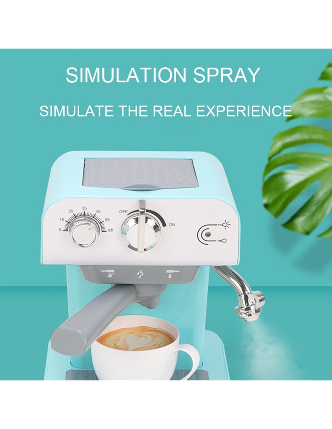 Kavos aparatas vaikiškas, bėgantis vanduo, skleidžia garus Kavos aparatas vaikiškas, bėgantis vanduo, skleidžia garus