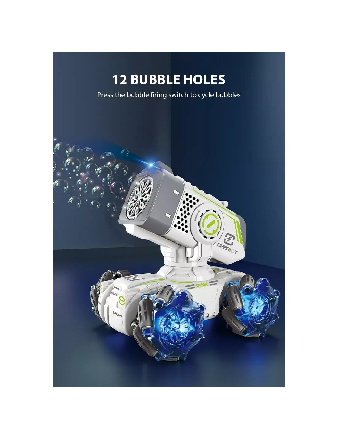 R/C Tankas muilo burbulų mašina, valdomas laikrodžiu ir pultu R/C Tankas muilo burbulų mašina, valdomas laikrodžiu ir pultu