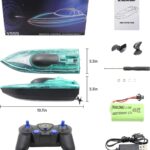 RC laivas greitaeigis kateris su LED efektais, pakraunamas, 3,7V baterija iki 30 min. RC laivas greitaeigis kateris su LED efektais, pakraunamas, 3,7V baterija iki 30 min.