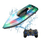 RC laivas greitaeigis kateris su LED efektais, pakraunamas, 3,7V baterija iki 30 min. RC laivas greitaeigis kateris su LED efektais, pakraunamas, 3,7V baterija iki 30 min.