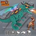 RC Dinozauras su LED šviesos, garso efektais, valdymo pultas